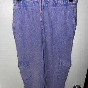 Purple Corduroy Cargo Pants